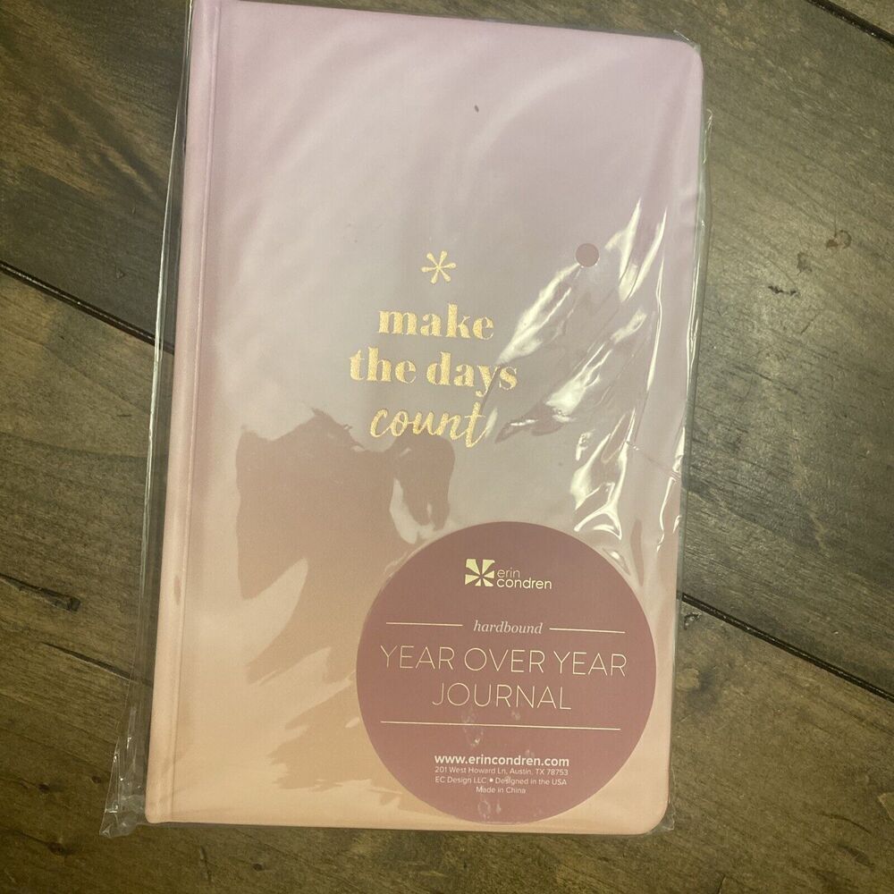 Erin Condren Hardbound Year Over Year Journal Pink Leather Journal New, Sealed